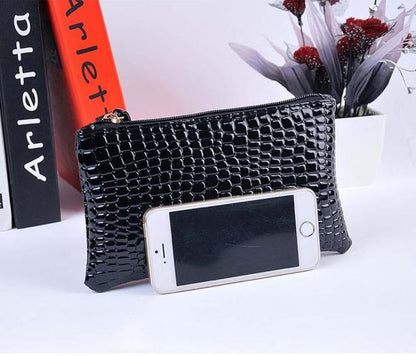 Fashion Long Crocodile Pattern Ladies Clutch Wallet(Black) - Wallets by buy2fix | Online Shopping UK | buy2fix