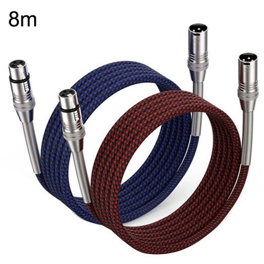 2pcs LHD010 Caron Male To Female XLR Dual Card Microphone Cable Audio Cable 8m(Red + Blue) - Consumer Electronics by buy2fix | Online Shopping UK | buy2fix