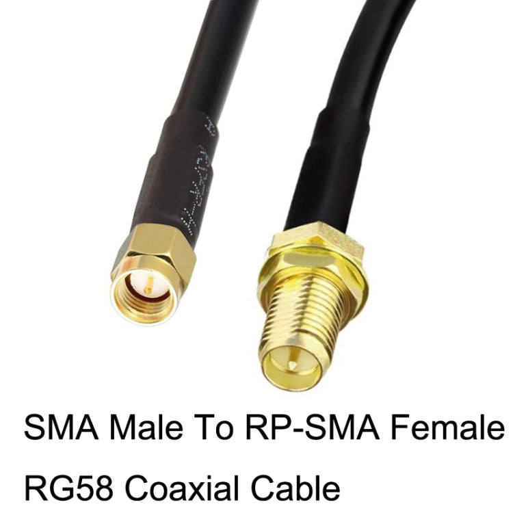 SMA Male To RP-SMA Female RG58 Coaxial Adapter Cable, Cable Length:1.5m - Connectors by buy2fix | Online Shopping UK | buy2fix