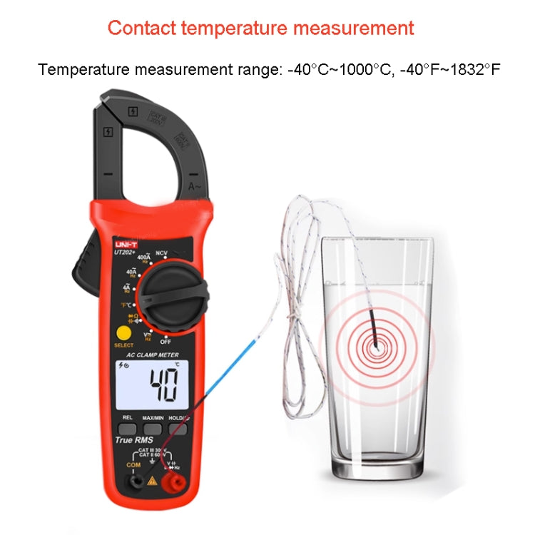 UNI-T UT202+ Digital Clamp Multimeter AC/DC Voltage Detector - Digital Multimeter by UNI-T | Online Shopping UK | buy2fix