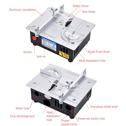 S3  96W Liftable Table Mini Table Saw Aluminum Cutting Machine,Spec: Black Standard(US Plug) - Electric Saws & Accessories by buy2fix | Online Shopping UK | buy2fix