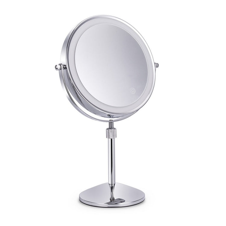 Desktop Double-SidedRound LED Luminous Makeup Mirror Liftable Magnifying Mirror, Specification:Plane + 10 Times Magnification(8-inch Battery Model) - Mirror by buy2fix | Online Shopping UK | buy2fix