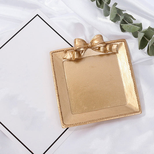 Vintage Resin Made Old Jewelry Earrings Tray Decorative Ornaments Photo Props, Style:Square(Gold) - Camera Accessories by buy2fix | Online Shopping UK | buy2fix