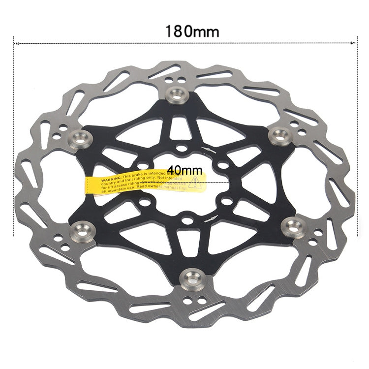 SNAIL FD-01 Mountain Bike Floating Disc Bicycle Brake Pad Six Nail Brake Disc, Size:180mm, Color:Black - Outdoor & Sports by SNAIL | Online Shopping UK | buy2fix