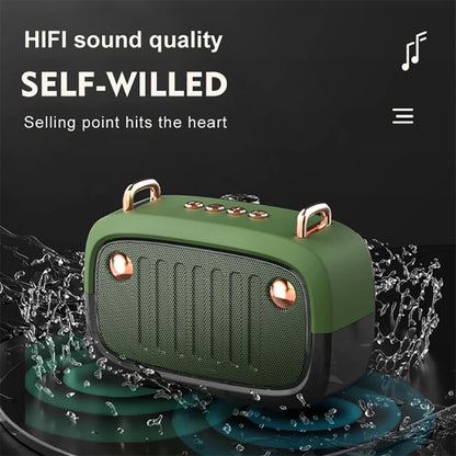 BS32D Wireless Bluetooth Speaker Cartoon Subwoofer Outdoor Card Portable Mini Speaker(Black) - Mini Speaker by buy2fix | Online Shopping UK | buy2fix