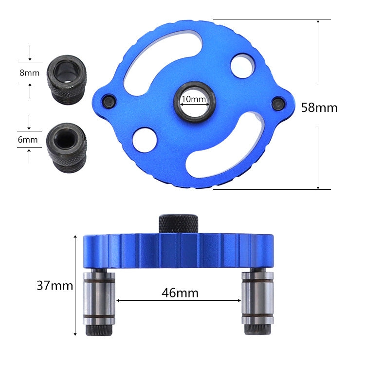 Woodworking Straight Hole Puncher Self-Centering Dowel Splicing Drilling Locator Woodworking Drilling Tool, Style: Blue+7 PCS Drill Bit - Others by buy2fix | Online Shopping UK | buy2fix