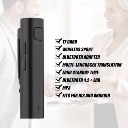 Bluetooth Receiver Smart Headphone Voice Translator 26 Multi-language Travel Business TF Card Voice Text Interpreter Earphone(Black) - Consumer Electronics by buy2fix | Online Shopping UK | buy2fix
