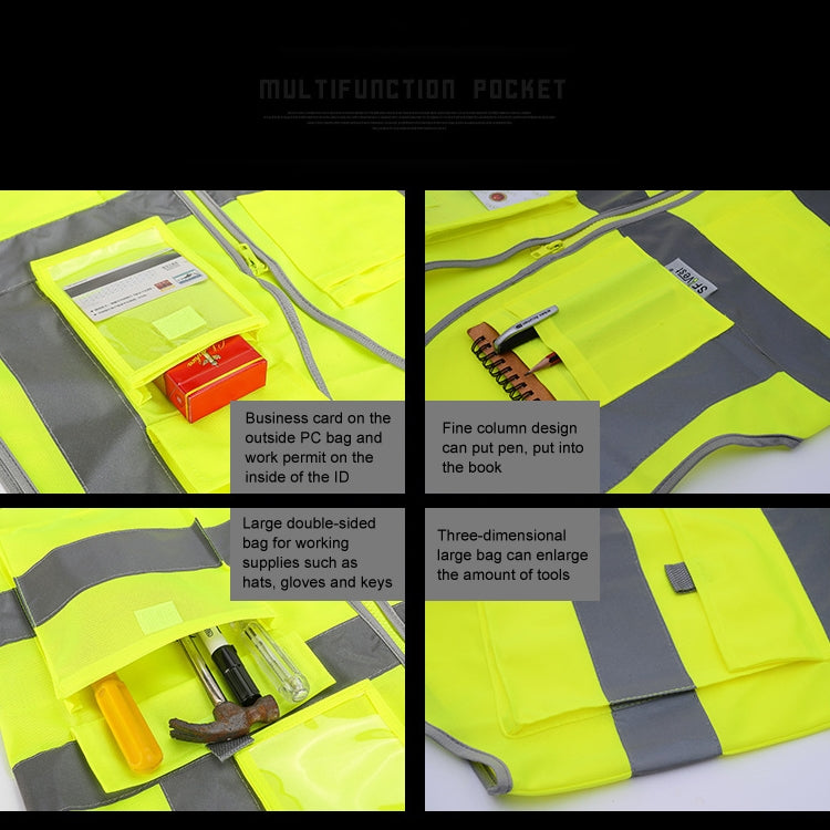 Multi-pockets Safety Vest Reflective Workwear Clothing, Size:M-Chest 112cm(Blue) - Reflective Safety Clothing by buy2fix | Online Shopping UK | buy2fix