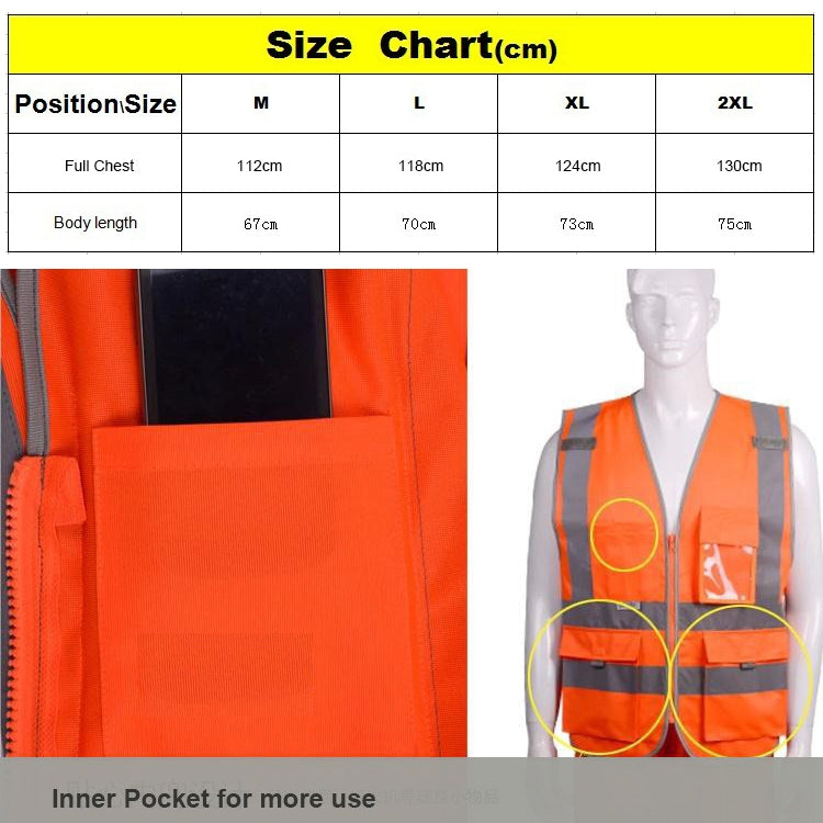 Multi-pockets Safety Vest Reflective Workwear Clothing, Size:XL-Chest 124cm(Blue) - Reflective Safety Clothing by buy2fix | Online Shopping UK | buy2fix