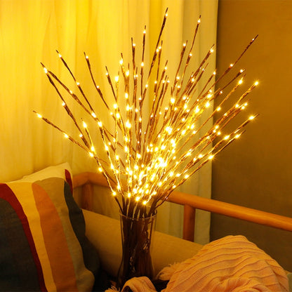 LED Willow Branch Lamp Floral Lights Holiday Home Christmas Party Garden Decoration Battery Operated Christmas Birthday Gifts(Multicolor) - LED Light by buy2fix | Online Shopping UK | buy2fix