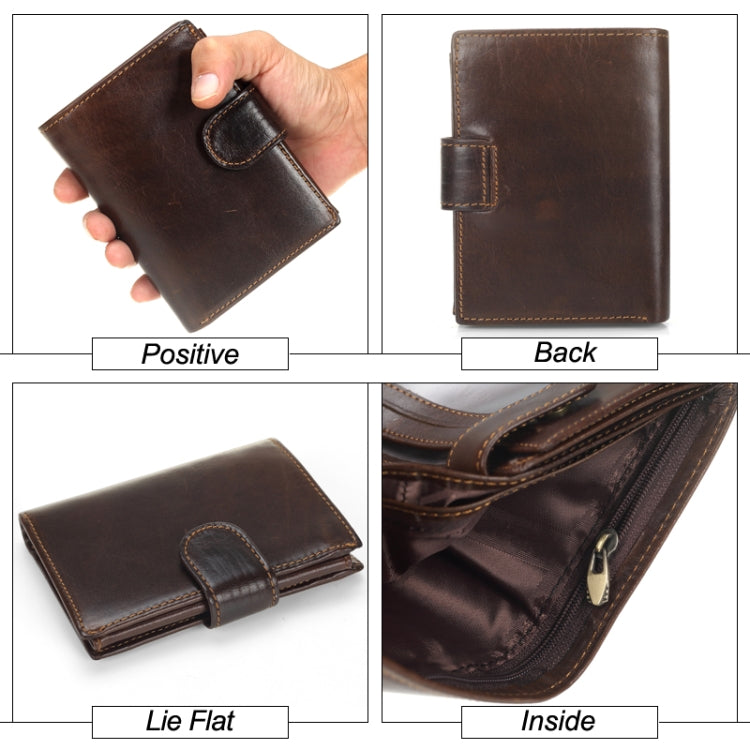 Vintage Men Wallet Genuine Leather Short Wallets Male Multifunctional Cowhide Male Purse Coin Pocket Photo Card Holder(Light Coffee) - Home & Garden by buy2fix | Online Shopping UK | buy2fix