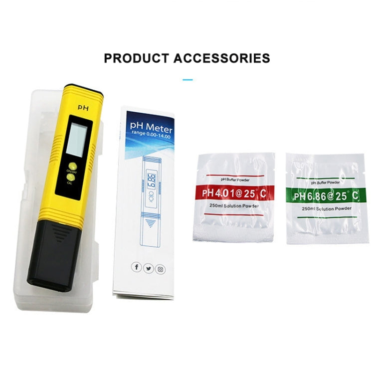 Portable High-precision PH Test Pen PH Acidity Meter PH Water Quality Detection Instrument(Yellow) - Consumer Electronics by buy2fix | Online Shopping UK | buy2fix