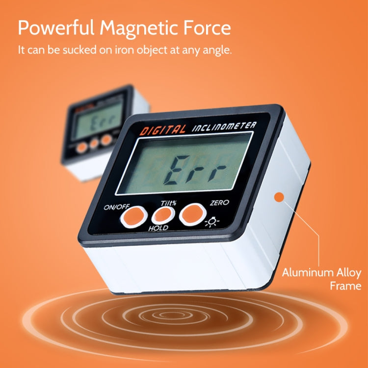 IP54 Precision Electronic Digital Display Inclinometer 4 x 90 Degree Protractor Angle Box - Consumer Electronics by buy2fix | Online Shopping UK | buy2fix