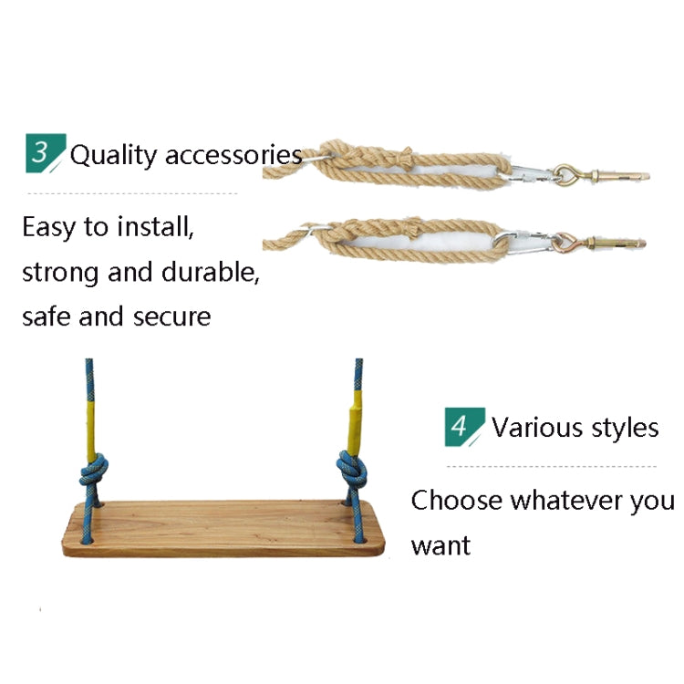 Outdoor Swing Indoor Balcony Children Adult Solid Wood Swing, Style:Climbing Rope(60x16 cm) - Toy Sports by buy2fix | Online Shopping UK | buy2fix