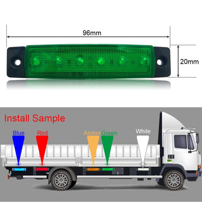 4 PCS 12V 6 SMD Auto Car Bus Truck Wagons External Side Marker Lights LED Trailer Indicator Light Rear Side Lamp(Green) - In Car by buy2fix | Online Shopping UK | buy2fix