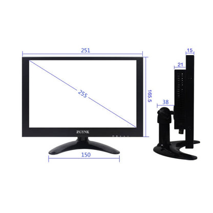 ZGYNK B1042 Portable High-Definition Metal Computer Monitor Display, Size:10.1 inch VGA AV HDMI BNC - LCD Monitors by ZGYNK | Online Shopping UK | buy2fix