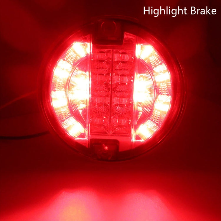 4 Inch 20 LEDs10-30V Wide Pressure Truck Tail Light 20LED Round Truck Tail Light Bread Light(Yellow) - Brake Lights by buy2fix | Online Shopping UK | buy2fix