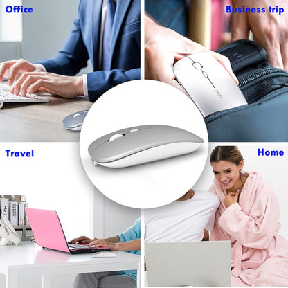 Inphic PM1 Office Mute Wireless Laptop Mouse, Style:Battery Display(Metallic Gray) - Wireless Mice by Inphic | Online Shopping UK | buy2fix