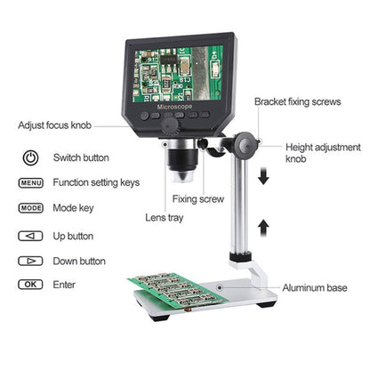 G600A HD Mobile Phone Repair Microscope 4.3 Inch Screen Digital Microscope Electron Microscope(US Plug) - Consumer Electronics by buy2fix | Online Shopping UK | buy2fix