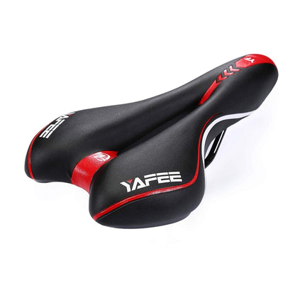 YAFEE YF-1034-3 Soft Mountain Bike Seat Mountain Bike Hollow Breathable Saddle Seat Cushion Bicycle Seat(Black Red) - Outdoor & Sports by YAFEE | Online Shopping UK | buy2fix