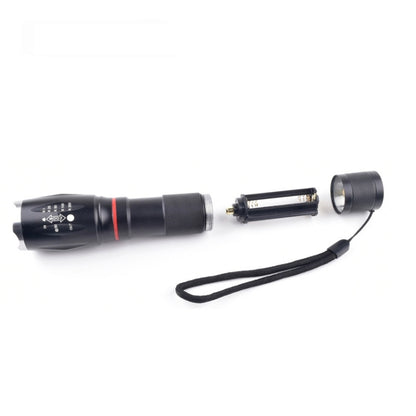 Telescopic Zoom Strong Light Flashlight Strong Magnetic Rechargeable LED Flashlight, Colour: Black Head (No Battery, No Charger) - LED Flashlight by buy2fix | Online Shopping UK | buy2fix