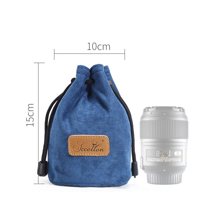 S.C.COTTON Liner Shockproof Digital Protection Portable SLR Lens Bag Micro Single Camera Bag Round Blue S - Camera Accessories by S.C.COTTON | Online Shopping UK | buy2fix