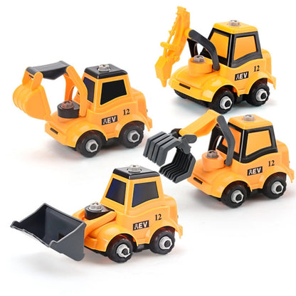 4 PCS / Set Children Educational DIY Nut detachable Inertia Car Model Education Toy(Engineering Vehicle) - Model Toys by buy2fix | Online Shopping UK | buy2fix