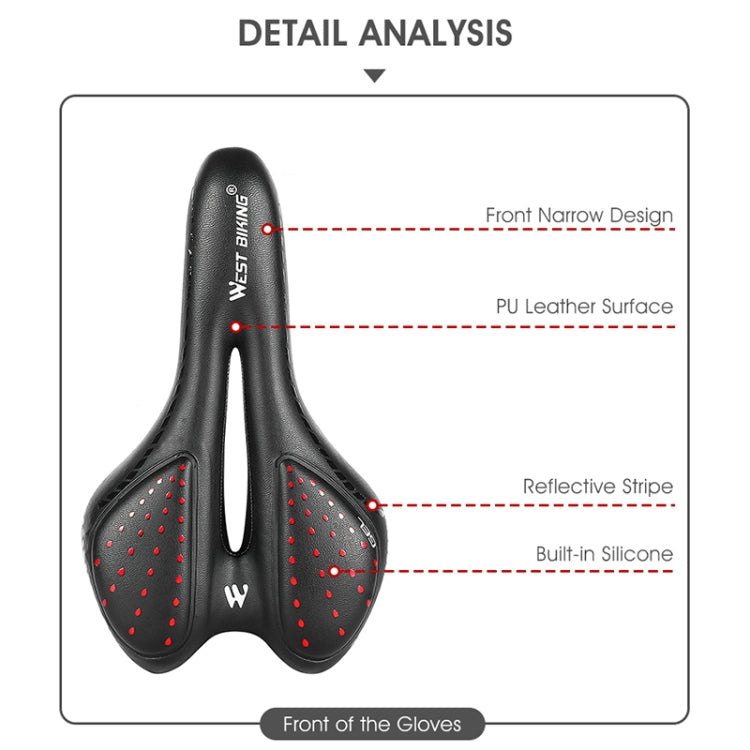 WEST BIKING YP0801086 Silicone Thickened Soft And Comfortable Bicycle Seat(Dark Green) - Bicycle Saddle by WEST BIKING | Online Shopping UK | buy2fix