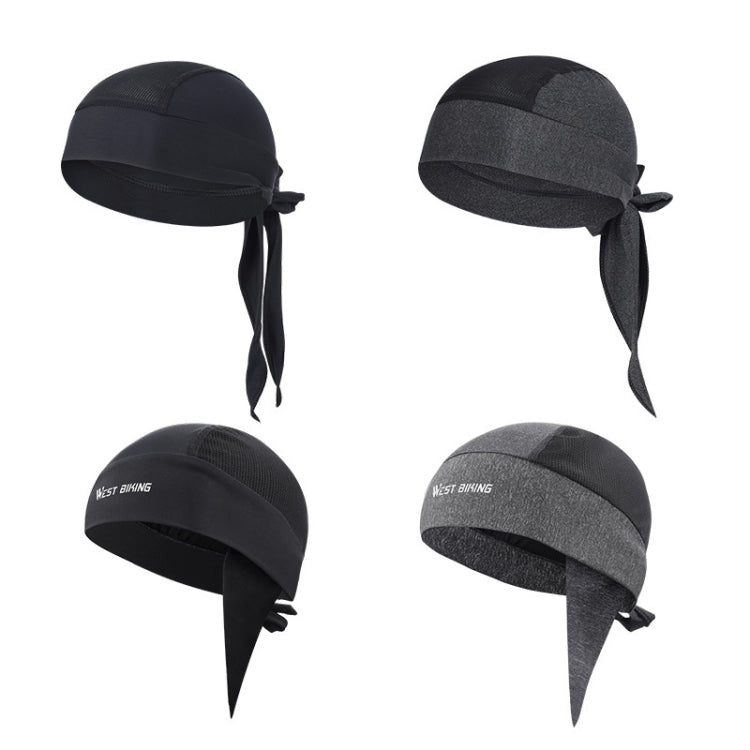 West Biking Summer Ice Silk Pirate Cap Riding Cap Men And Women  Outdoor Windproof Sunscreen Headgear, Size: Free Size(Tying Rope Black) - Protective Helmet & Masks by WEST BIKING | Online Shopping UK | buy2fix