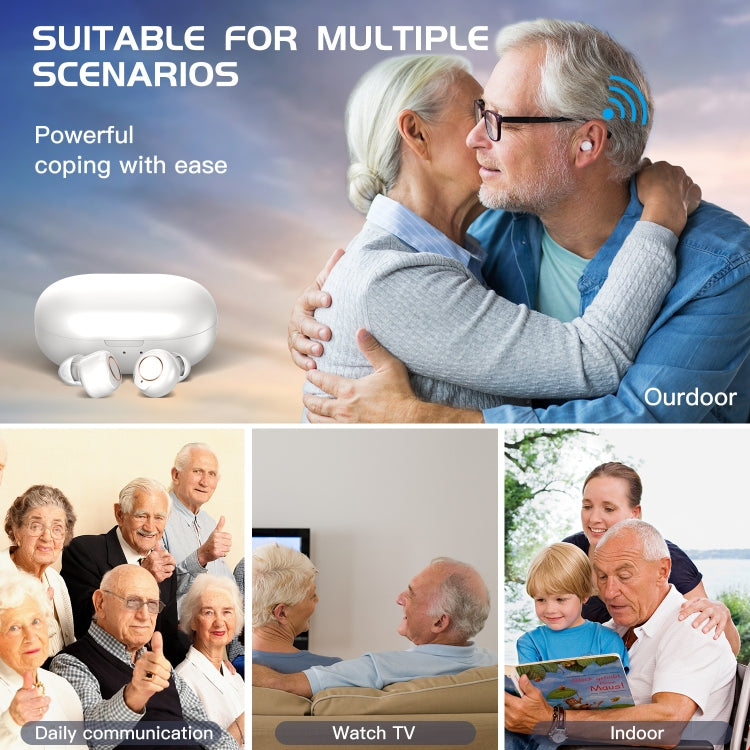 GM-305 Binaural Magnetic Rechargeable Hearing Aid Wireless Elderly Voice Amplifier (Flesh + White) - Hearing Aids by buy2fix | Online Shopping UK | buy2fix