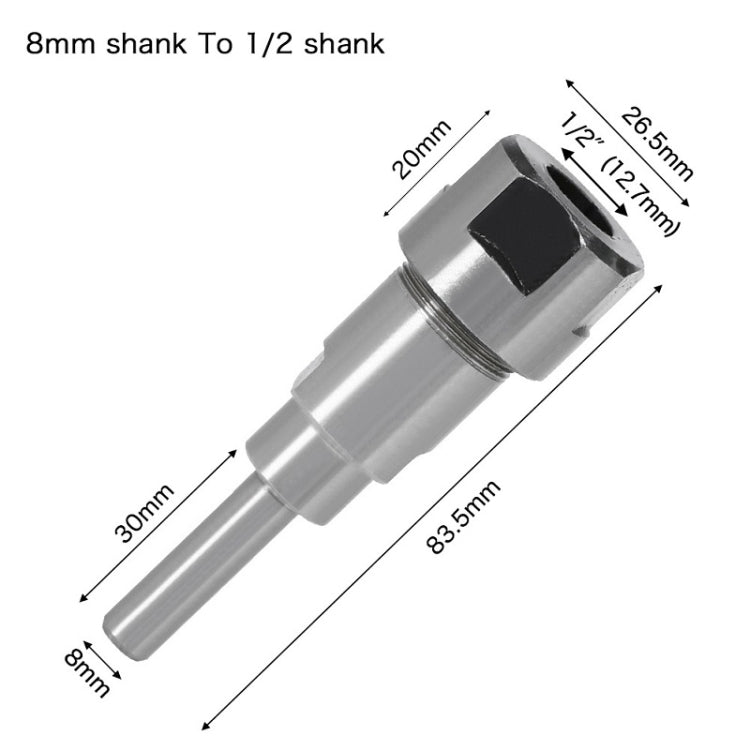 8mm To 1/2mm Engraving Trimming Machine Extension Pole Converter - Others by buy2fix | Online Shopping UK | buy2fix