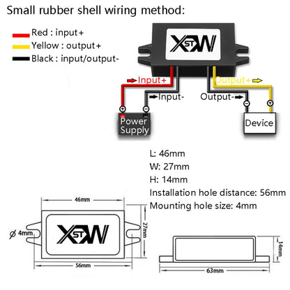 XWST DC 12/24V To 5V Converter Step-Down Vehicle Power Module, Specification: 12V To 5V 2A Small Rubber Shell -  by buy2fix | Online Shopping UK | buy2fix