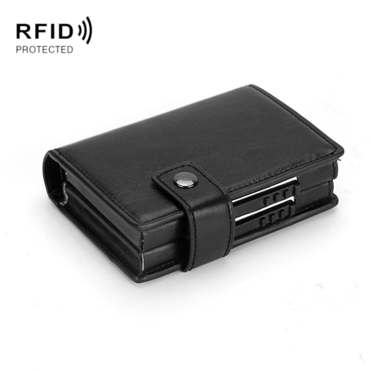 Dual Card Aluminum Alloy Card Box RFID Anti-Theft Wallet(Mad Horse Black) - Home & Garden by buy2fix | Online Shopping UK | buy2fix