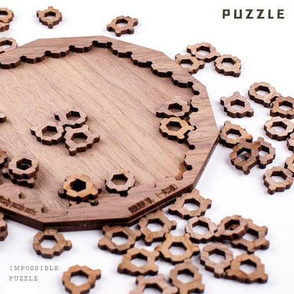 Wooden Adult High Difficulty Brain Burning Irregular Puzzle(Dark Blue) - Puzzle Toys by buy2fix | Online Shopping UK | buy2fix