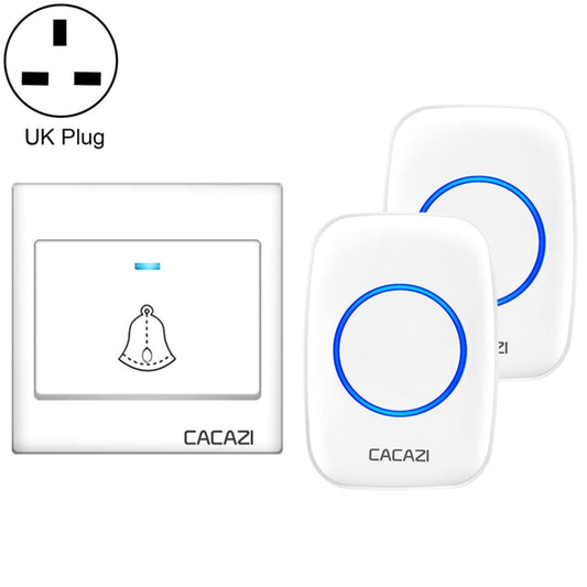 CACAZI H10 1 For 2 Home Wireless Music Doorbell without Battery, Plug:UK Plug(White) - Security by CACAZI | Online Shopping UK | buy2fix