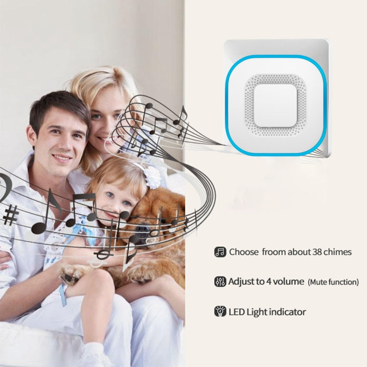 CACAZI V028F Wireless Music Doorbell without Battery, Plug:UK Plug(Black) - Security by CACAZI | Online Shopping UK | buy2fix