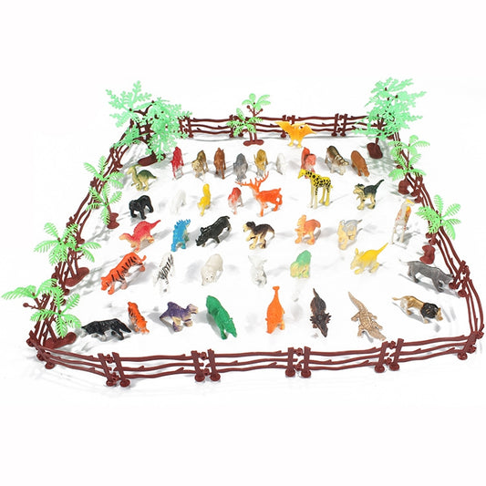 68 in 1 Simulation Mini Zoo Toy Set Solid Dinosaur Models Toy - Model Toys by buy2fix | Online Shopping UK | buy2fix