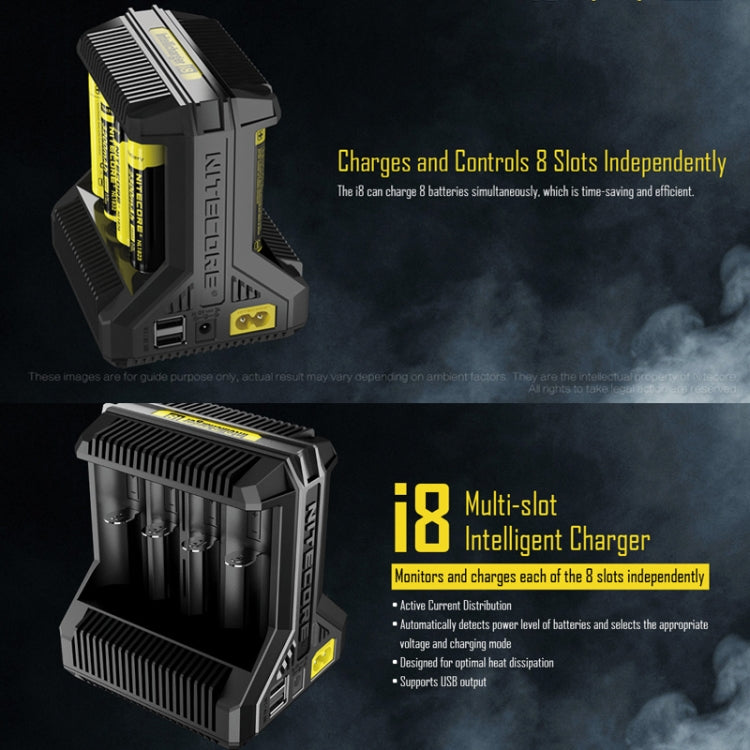 NITECORE 8-Slot High-Power Fast Lithium Battery Charger, Model: I8 - Charger & Converter by NITECORE | Online Shopping UK | buy2fix