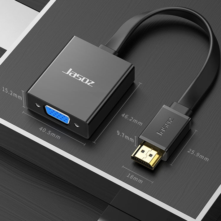 2 PCS Jasoz 1080P HDMI To VGA Converter Oxygen-Free Copper Core, Colour: With Audio Power Supply (White) - Converter by Jasoz | Online Shopping UK | buy2fix