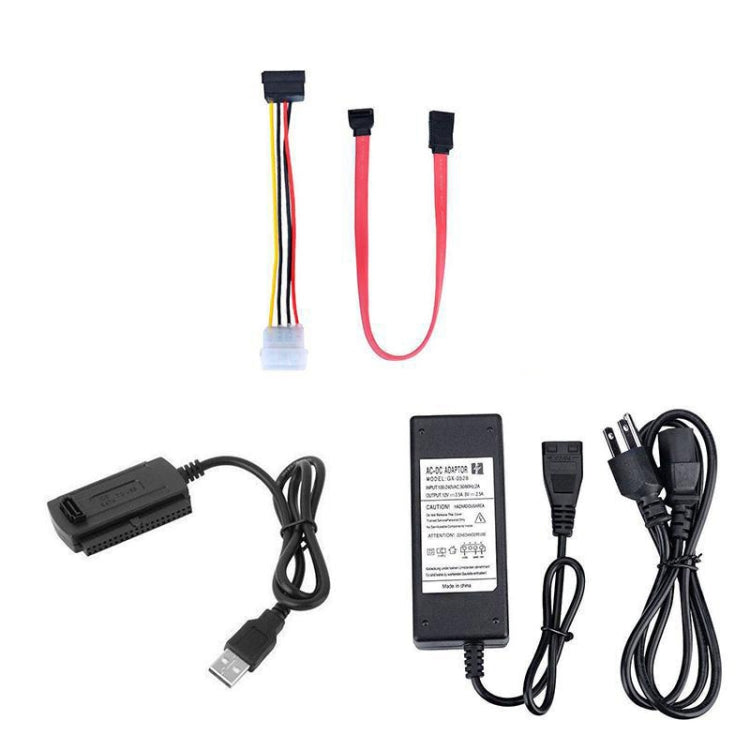 YP009 Three-Purpose USB to IDE/SATA Easy Drive Cable Hard Disk Drive Data Cable with Power Supply(UK Plug Set) - USB to IDE / SATA by buy2fix | Online Shopping UK | buy2fix