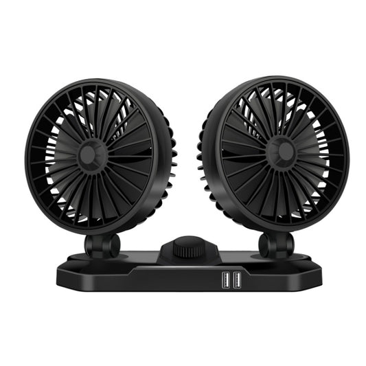 F558 With USB Mobile Phone Charging Car Fan 12/24V Car Truck Double Shaking Head Fan(Double Head 24V) - In Car by buy2fix | Online Shopping UK | buy2fix