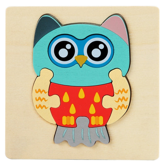 5 PCS Children Wooden Three-Dimensional Puzzle Early Education Cartoon Animal Geometric Educational Toys(Owl) - Puzzle Toys by buy2fix | Online Shopping UK | buy2fix