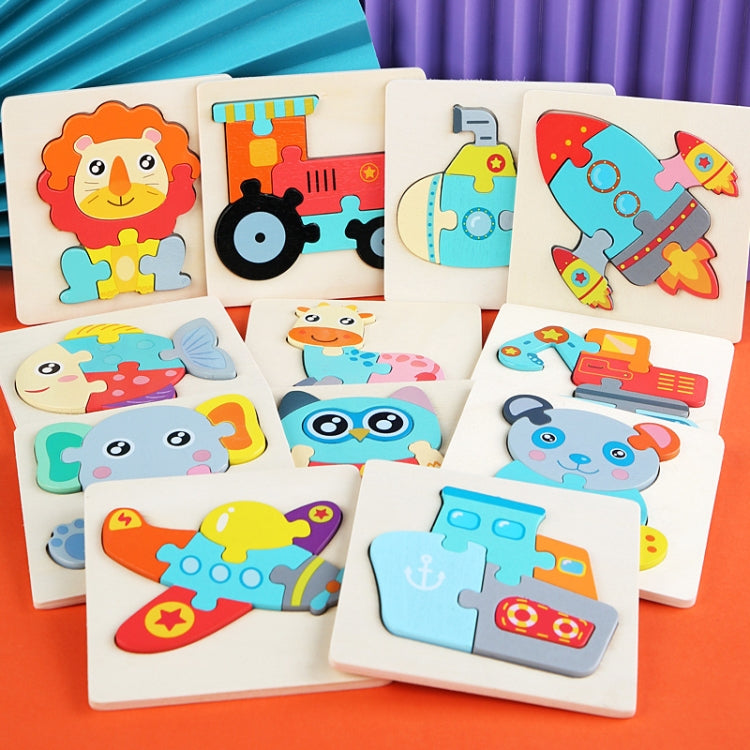 5 PCS Children Wooden Three-Dimensional Puzzle Early Education Cartoon Animal Geometric Educational Toys(Owl) - Puzzle Toys by buy2fix | Online Shopping UK | buy2fix