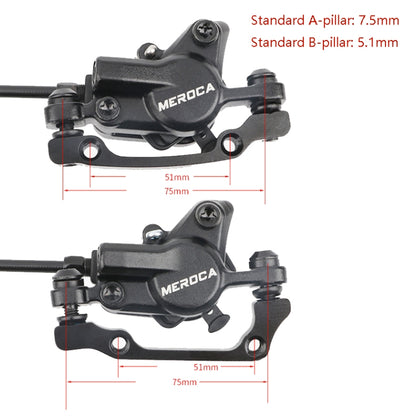 Meroca M800 Bicycle Brake Mountain Bike Universal Bilateral Brake Oil Pressure Disc Brake, Style: 1 Pair Oil Brakes + 1 Pair Disc Brakes - Bicycle Brake Parts by Meroca | Online Shopping UK | buy2fix