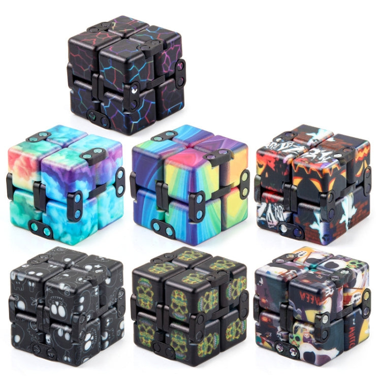 3 PCS Unlimited Magics Cube Colorful UV Printing Pocket Magic Cube Variety Folding Fingertip Magic Cube Decompression Toy(NO.168-8-34 Yellow Skull) - Magic Cubes by buy2fix | Online Shopping UK | buy2fix