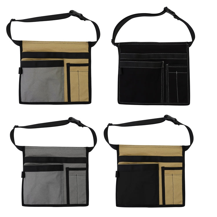 GJD-1 Multi-Function Electrician Tool Bag Portable Hardware Tool Storage Bag Garden Trimming Tool Bag(Black + Khaki) - Storage Bags & Boxes by buy2fix | Online Shopping UK | buy2fix
