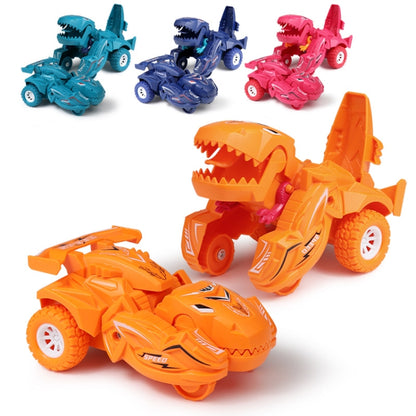 2 PCS Dinosaur Deformation Car Children Inertial Sliding Car Model Toy(Rose Red) - Model Toys by buy2fix | Online Shopping UK | buy2fix