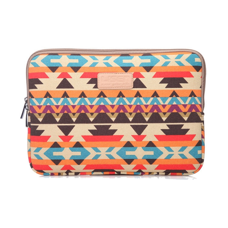 LiSEN LS-518 Lingge Pattern Laptop Computer Liner Bags, Size: 14 inch(Orange Pattern Geometry) - 14.1 inch by LiSEN | Online Shopping UK | buy2fix