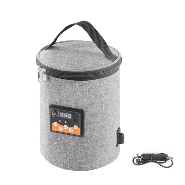 Car Outdoor Bottle Wipes Food Heating Warm Bag Temperature Adjustable Bottle Warmer(Round Gray) - In Car by buy2fix | Online Shopping UK | buy2fix