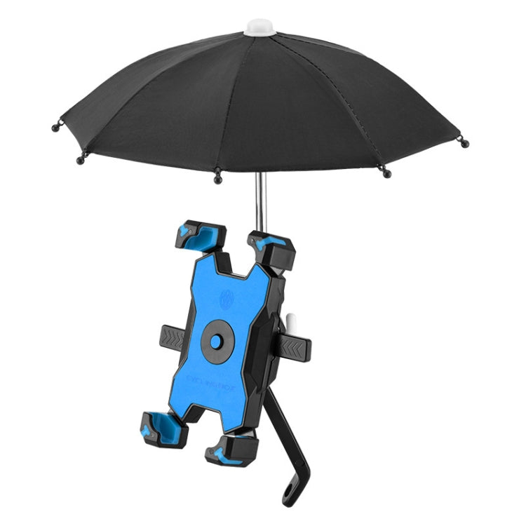 CYCLINGBOX Bicycle Mobile Phone Bracket With Parasol Rider Mobile Phone Frame, Style: Rearview Mirror Installation (Blue) - Holders by CYCLINGBOX | Online Shopping UK | buy2fix